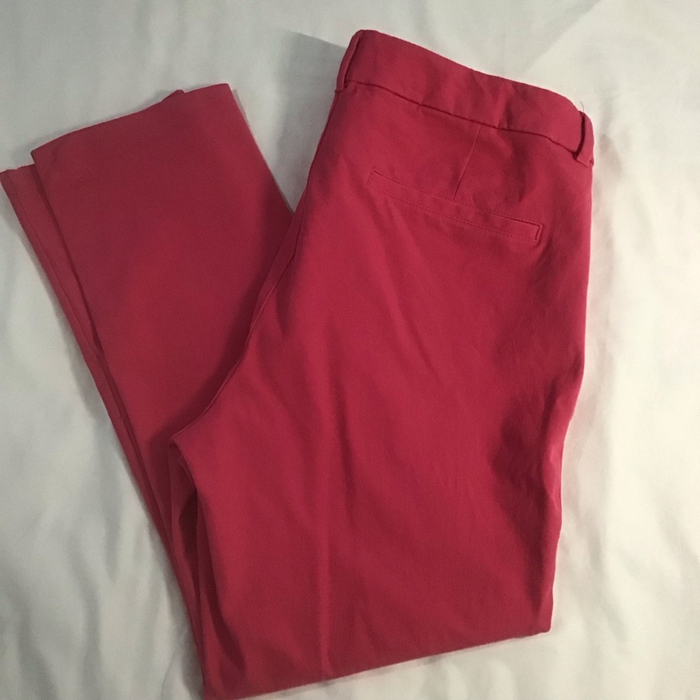 Old Navy Flower Trail Pink Pixie Skinny High Rise Secret Smooth Pockets Pants 14